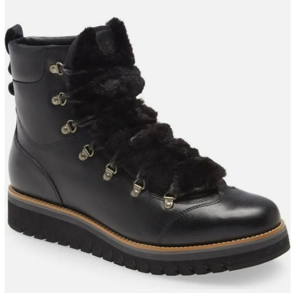 NWOB Women’s Cole Haan ZeroGrand Lodge Lace-Up Boot in Black SZ 7